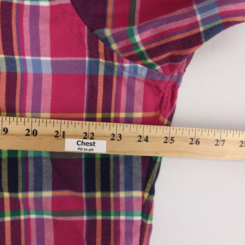 Ralph Lauren Flannel Shirt Mens L Pink Plaid Classic Fit Long Sleeve Button Down - Picture 4 of 9